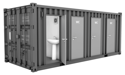 rent WC-Container Würfel in Essen
